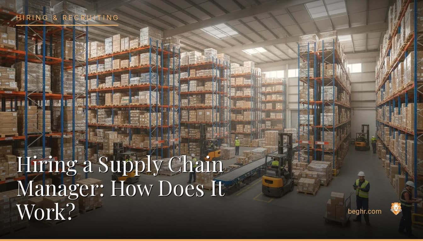A logistics warehouse with staff and forklifts managing inventory