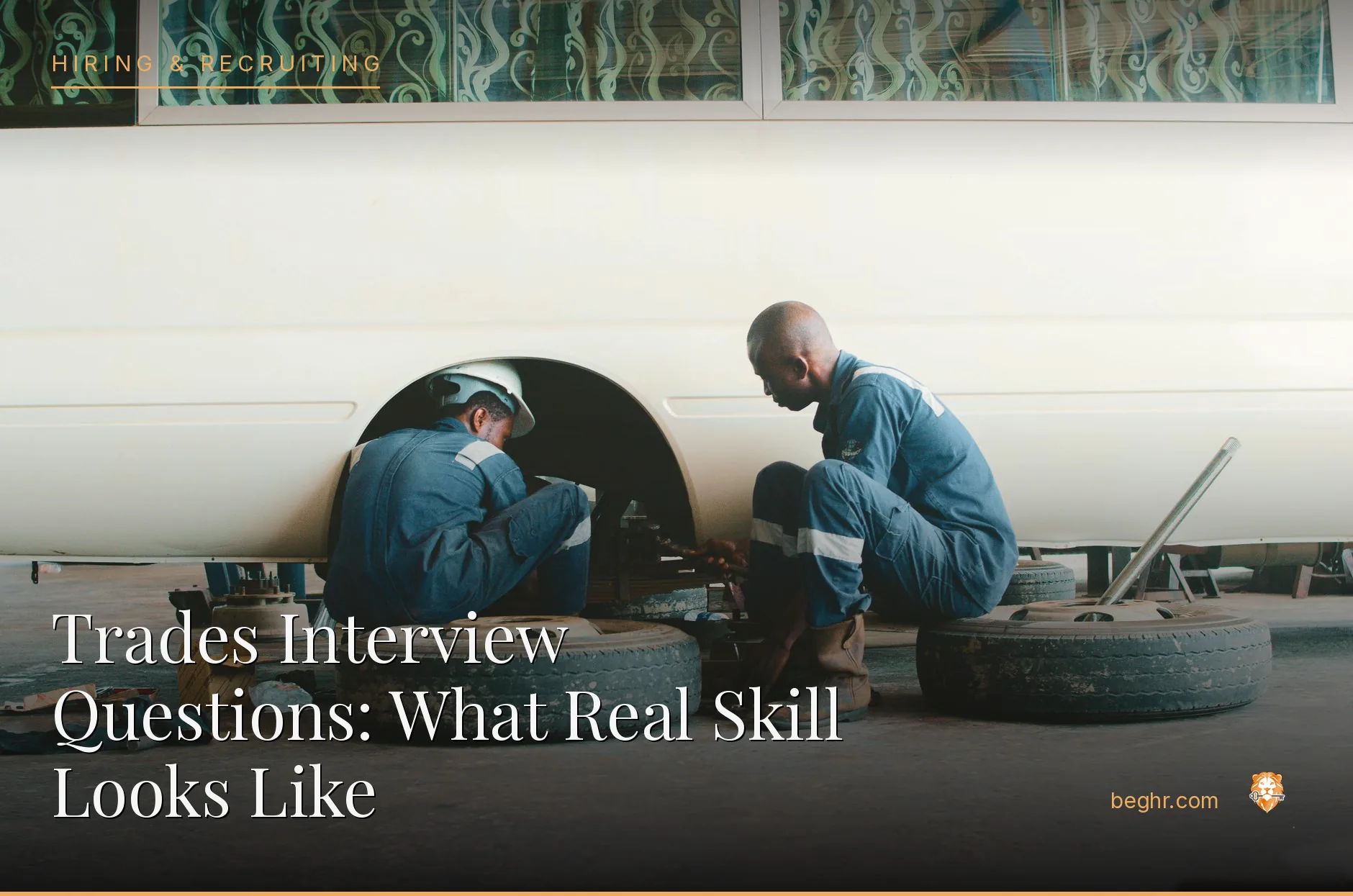 Skilled trade workers on a job site with tools and equipment