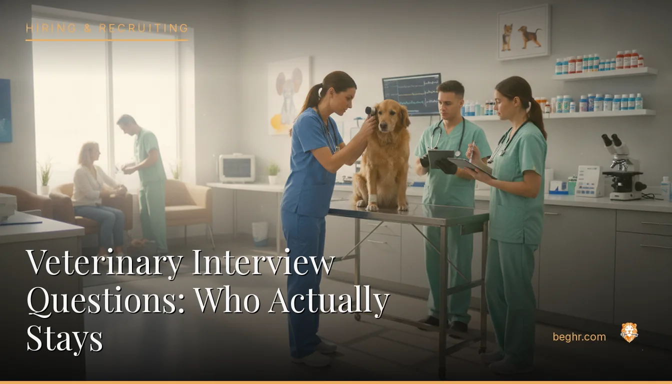 A veterinary clinic with a vet examining a dog, staff assisting